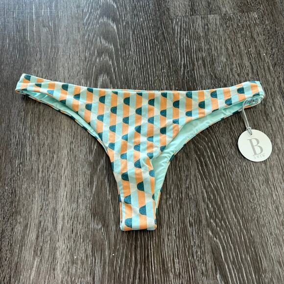 NWT B Swim Sahara Lurex Wyatt Bikini Set Geometric Print Top Large Bottom Medium - Picture 5 of 16